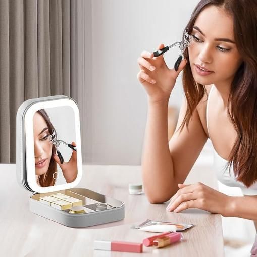 Mini Makeup Bag with LED Mirror
