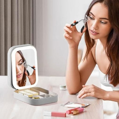 Mini Makeup Bag with LED Mirror